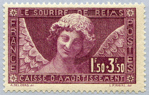 Timbre de l'ange au sourire de Reims